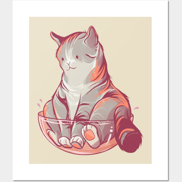 Gray Tabby Cat Wall Art by Claire Lin